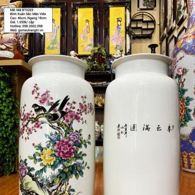 Cặp bình họa tiết Xuân Sắc Mãn Viên